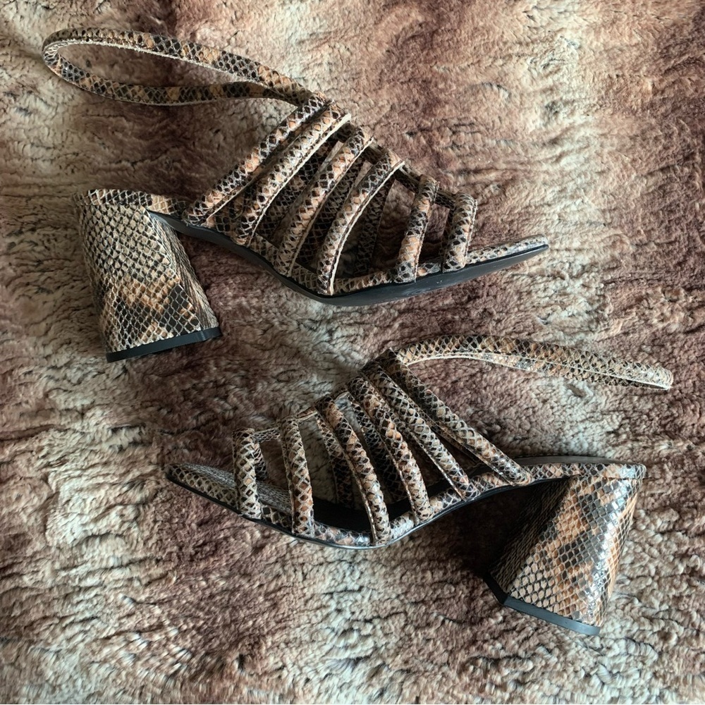 Free People Colette Cinched Heels Python - Picture 3 of 8